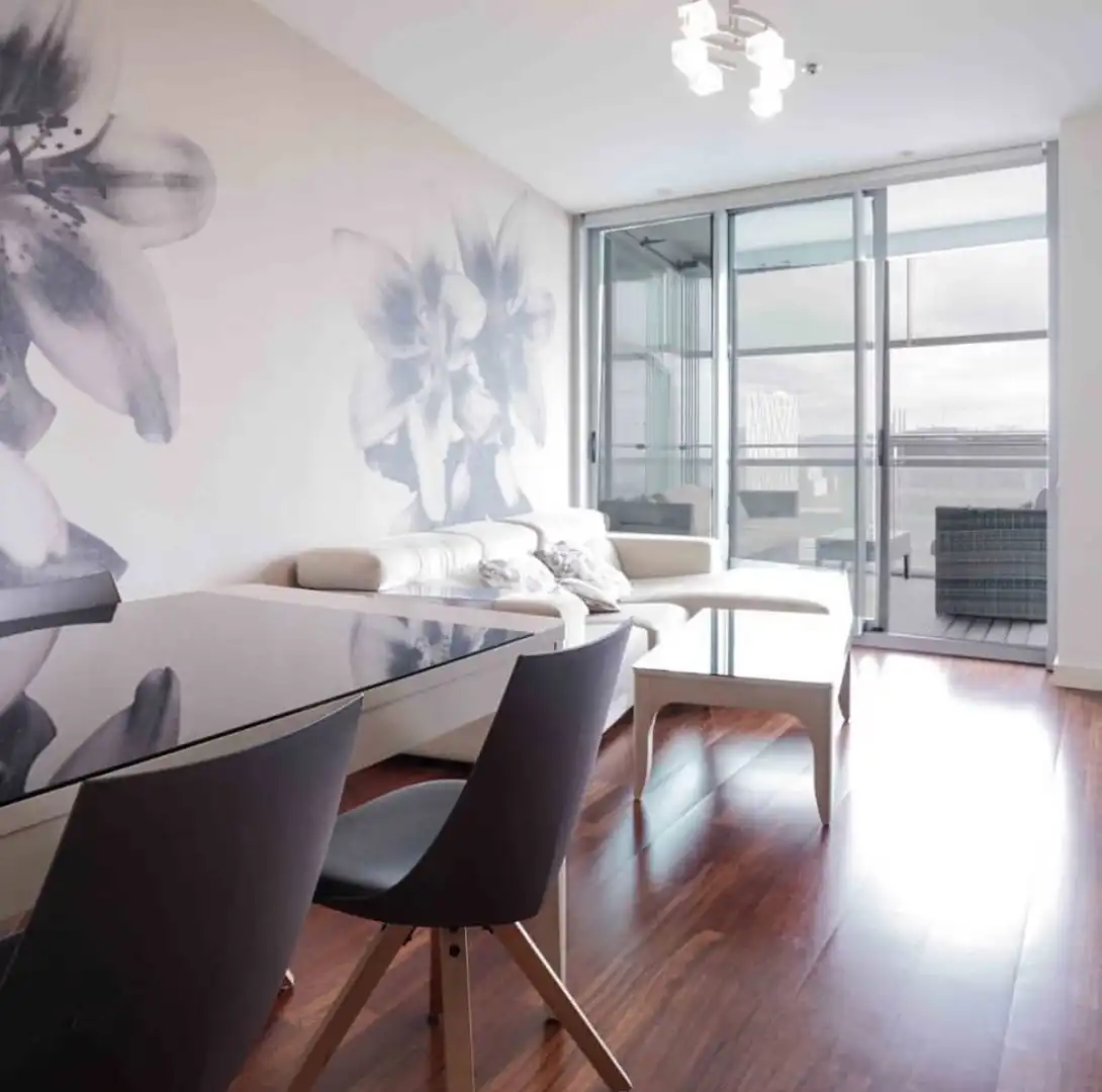 Wohnzimmer von Wohnung zur Miete in Barcelona mit Klimaanlage, Heizung und Privatgarten