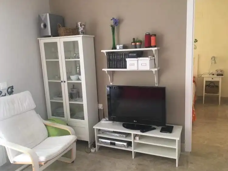 Flat for sale in Calle la Goleta, 20bis, Almerimar Living room of Flat for sale in El Ejido with Air Conditioner, Terrace and Swimming Pool