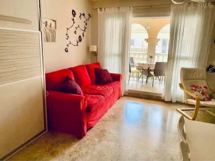 Flat for sale in Calle la Goleta, 20bis, Almerimar Living room of Flat for sale in El Ejido with Air Conditioner, Terrace and Swimming Pool