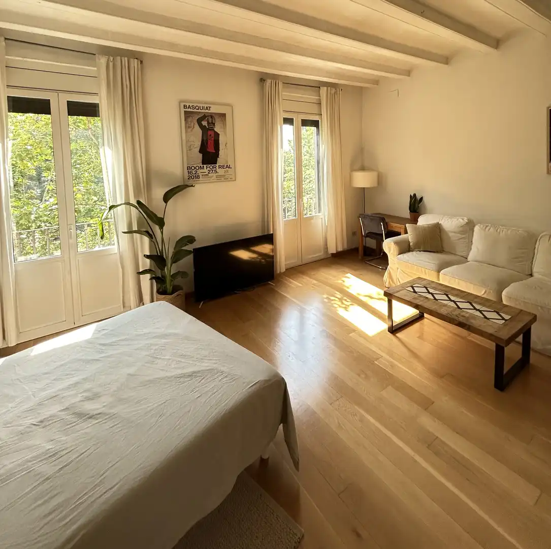 Bedroom of Flat for sale in  Barcelona Capital  with Air Conditioner and Balcony