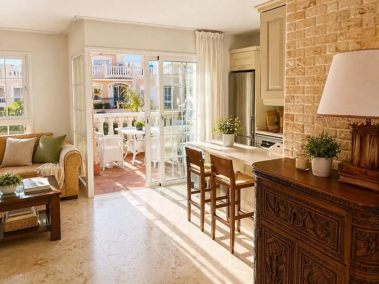 Cocina de Dúplex de alquiler en Arona con Aire acondicionado, Terraza y Piscina
