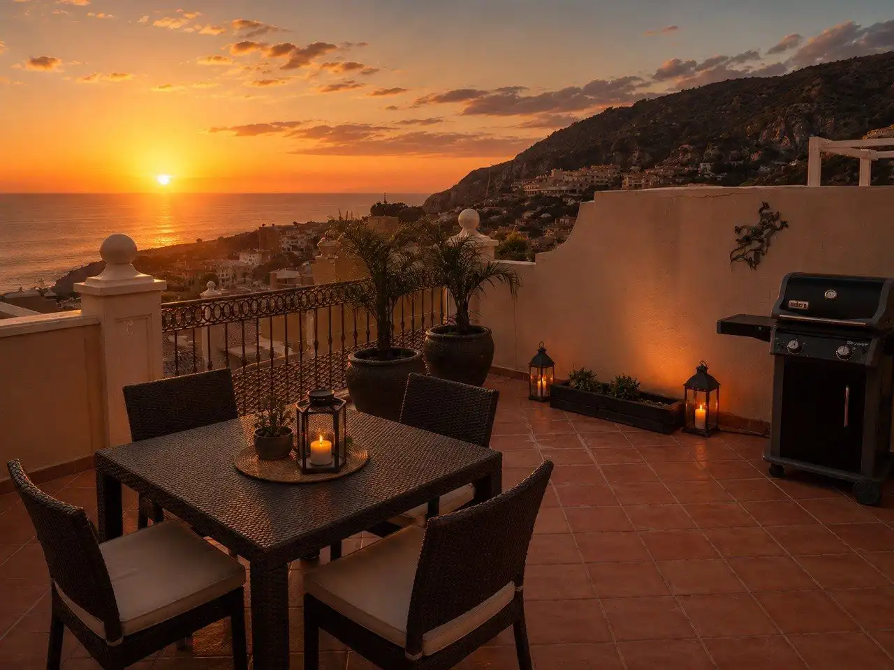 Terraza de Dúplex de alquiler en Arona con Aire acondicionado, Terraza y Piscina