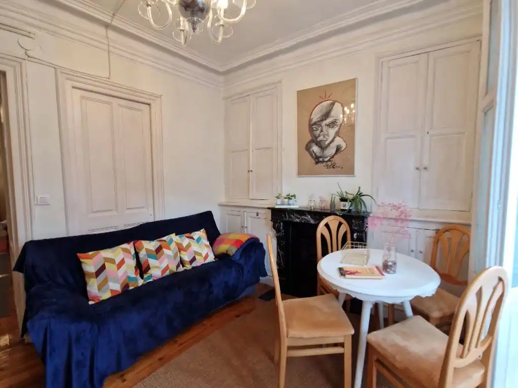 Sala de estar de Piso de alquiler en Bilbao  con Calefacción, Parquet y Amueblado
