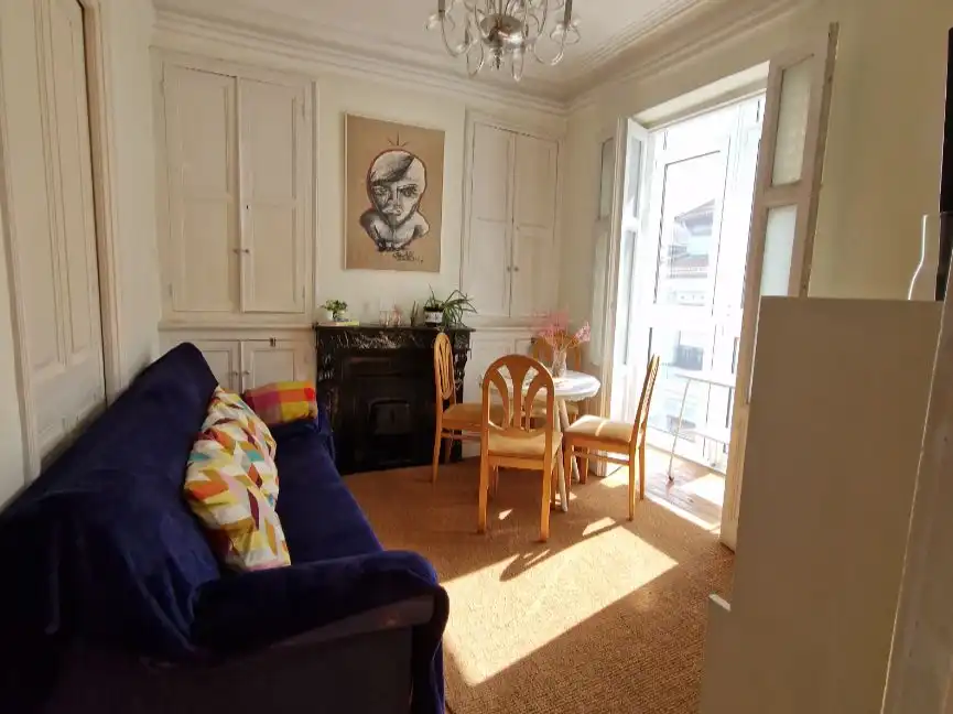 Sala de estar de Piso de alquiler en Bilbao  con Calefacción, Parquet y Amueblado