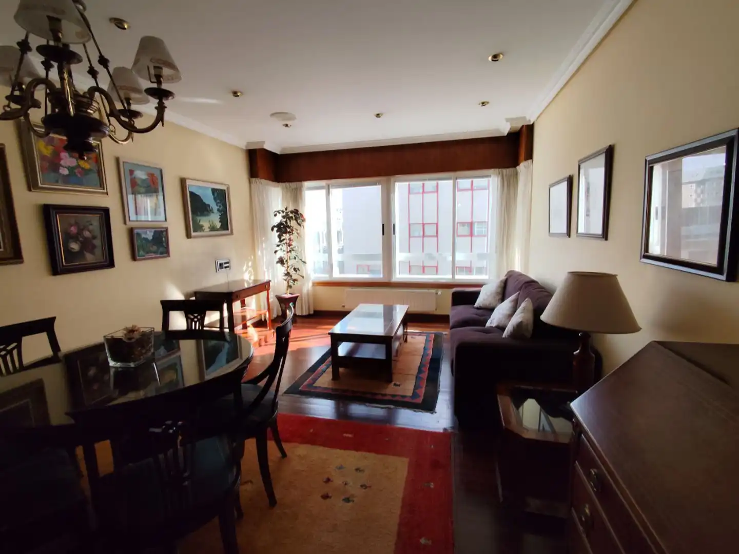 Living room of Flat for rent in A Coruña Capital   with Heating, Parquet flooring and Furnished