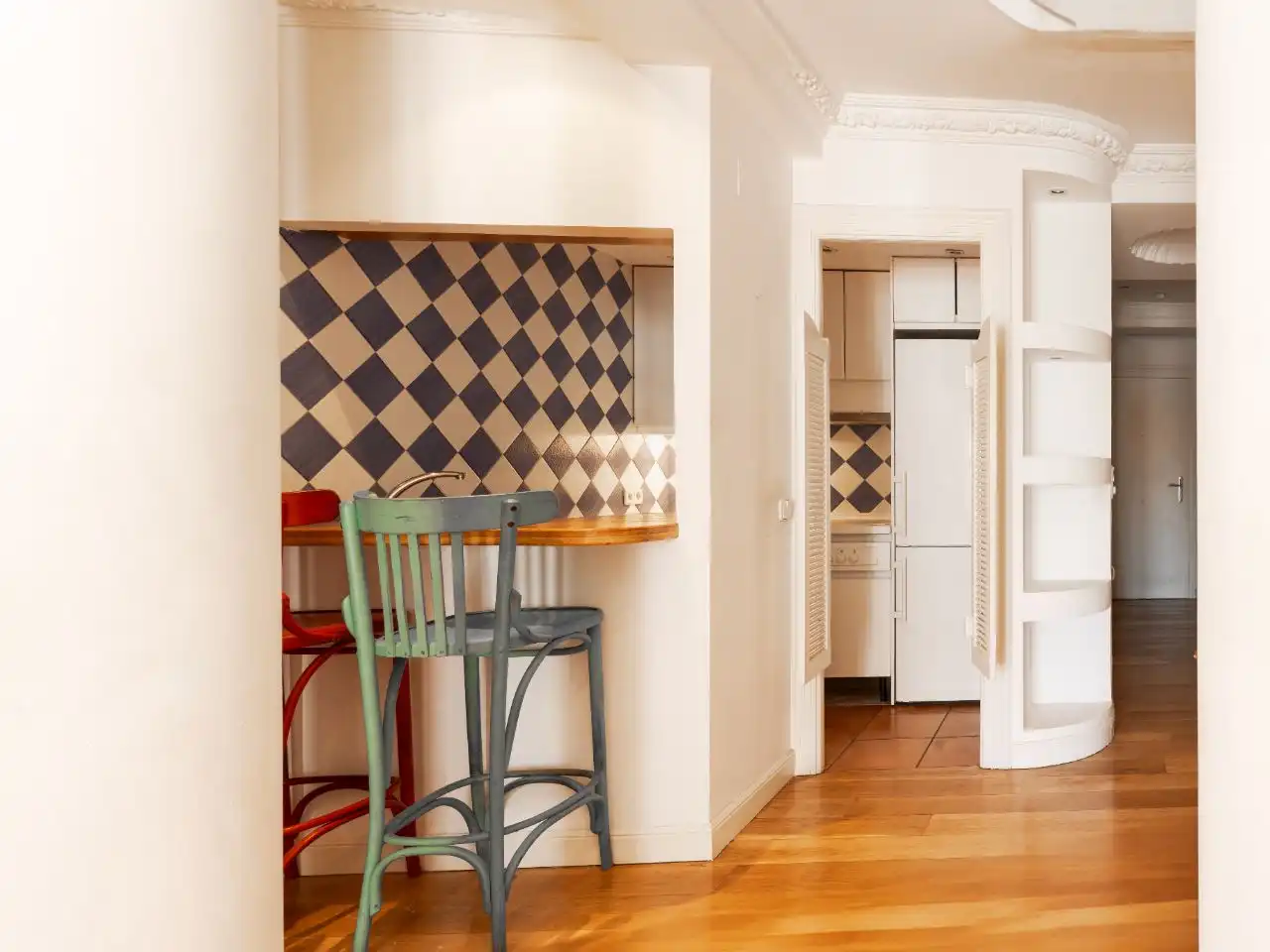 Kitchen of Apartments for rent in  Madrid Capital  with Air Conditioner and Balcony