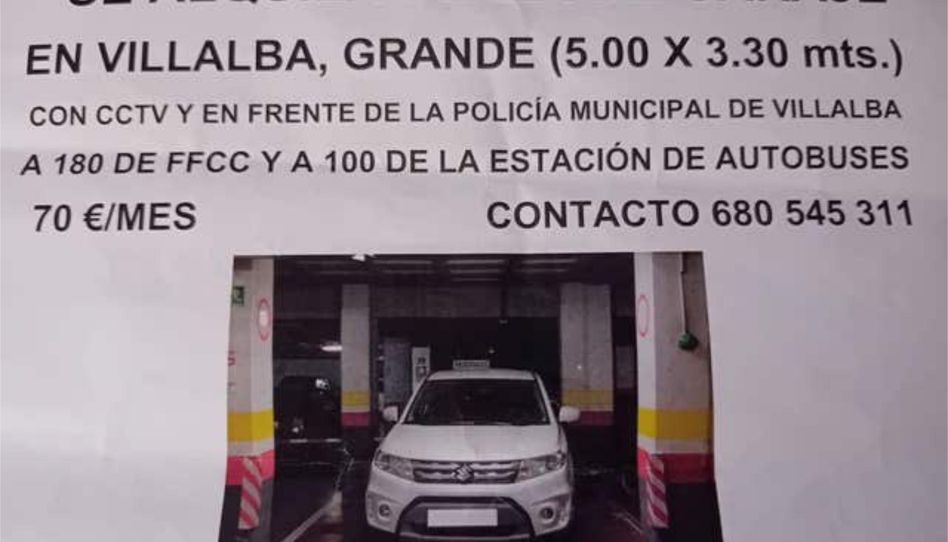 Garaje de alquiler en Villalba Estación, Collado Villalba - imagen 1 Foto 1 de Garaje de alquiler en Villalba Estación, Collado Villalba
