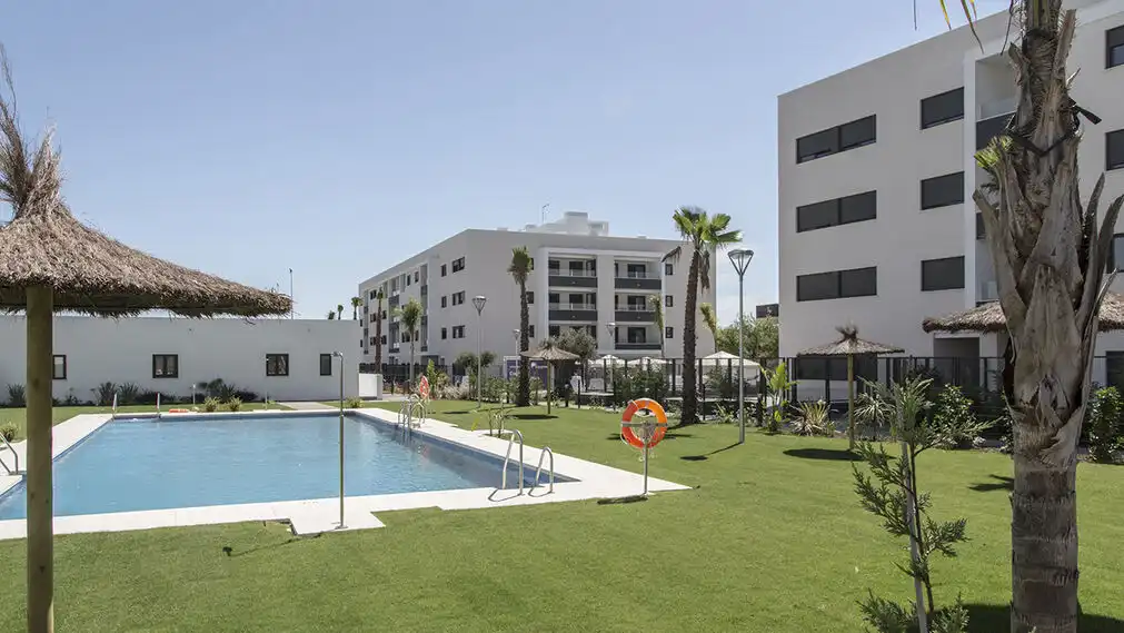 Flat for sale in Camino Ds-Largalos, 4, Caballero Bonald - San José Obrero - Guadalcacín Exterior view of Flat for sale in Jerez de la Frontera with Air Conditioner, Heating and Private garden