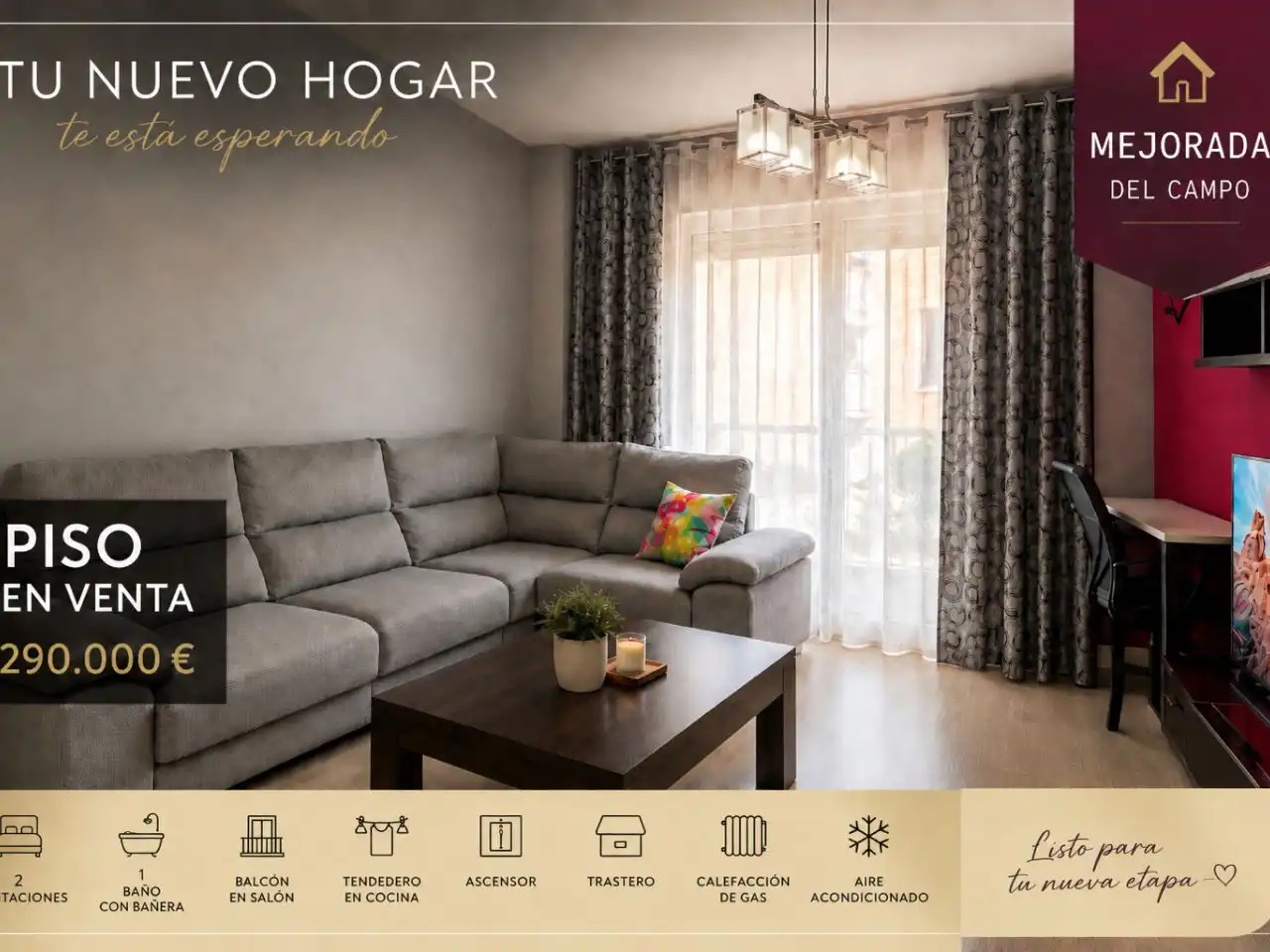 Piso en venta en Paseo del Vallejo, 2, Mejorada del Campo Sala de estar de Piso en venta en Mejorada del Campo con Aire acondicionado, Calefacción y Trastero