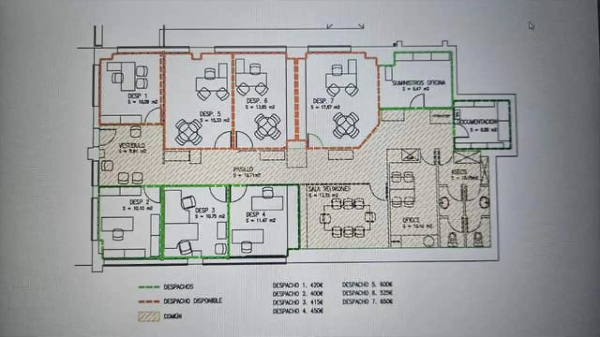 Office for rent in Pilar Office for rent in Madrid with Air Conditioner