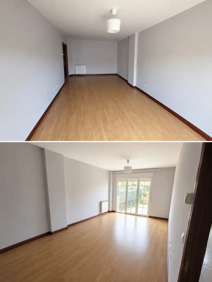 Wohnzimmer von Einfamilien-Reihenhaus zum Verkauf in Chozas de Abajo mit Heizung, Privatgarten und Parkett