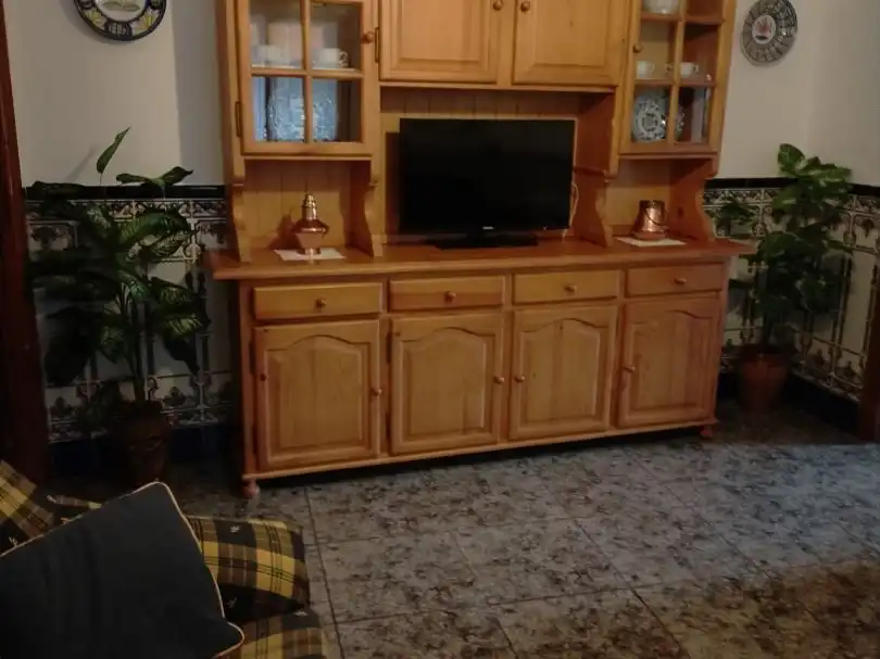 Wohnzimmer von Einfamilien-Reihenhaus zum Verkauf in Zarza la Mayor mit Terrasse, Abstellraum und Möbliert