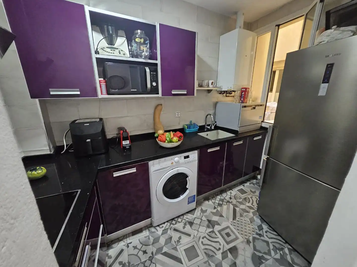 Kitchen of Flat for sale in  Madrid Capital  with Air Conditioner and Balcony