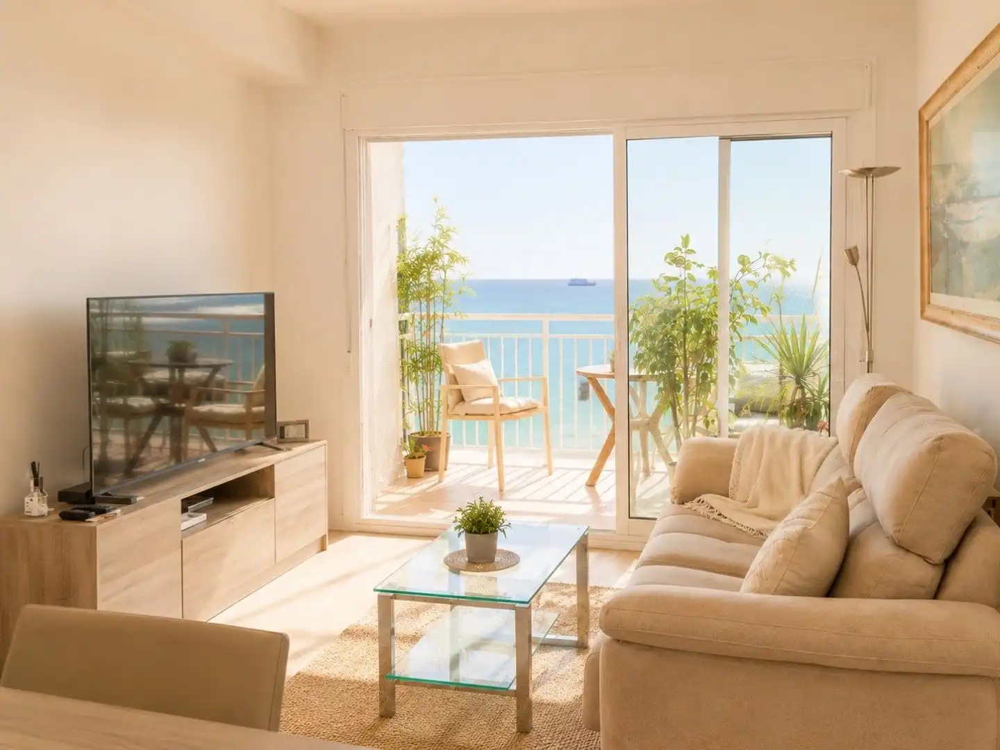 Wohnung zum Verkauf in Paseo Marítimo Ciudad de Melilla, 19, La Malagueta - Monte Sancha Wohnzimmer von Wohnung zum Verkauf in Málaga Capital mit Terrasse und Balkon