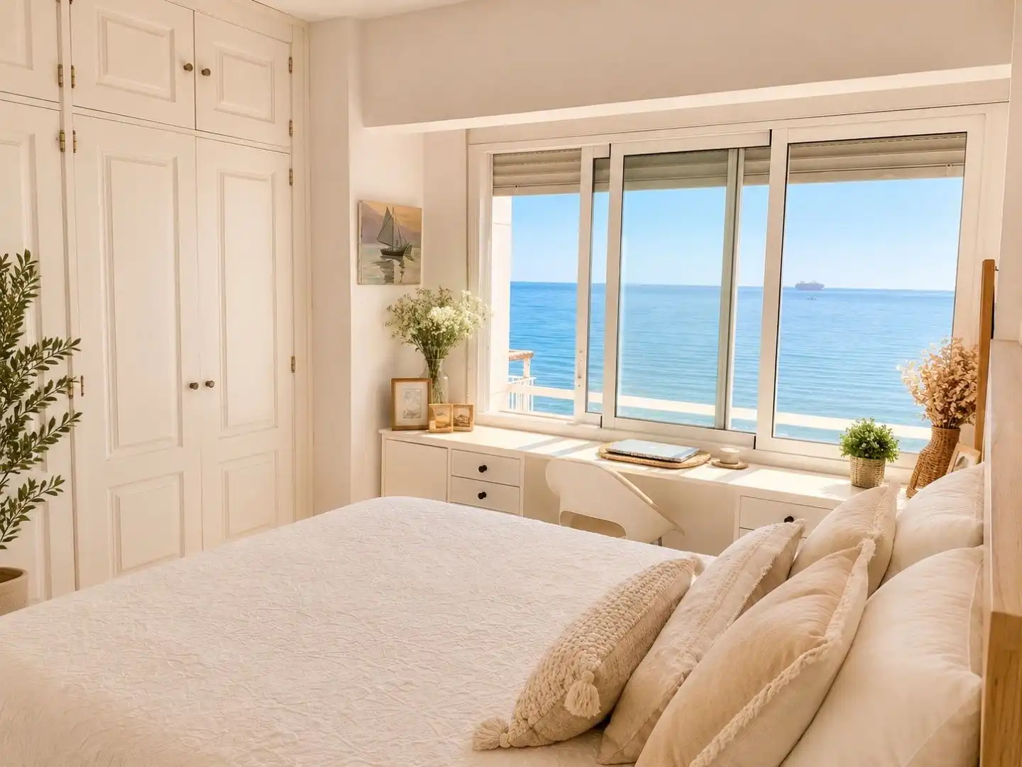 Wohnung zum Verkauf in Paseo Marítimo Ciudad de Melilla, 19, La Malagueta - Monte Sancha Schlafzimmer von Wohnung zum Verkauf in Málaga Capital mit Terrasse und Balkon
