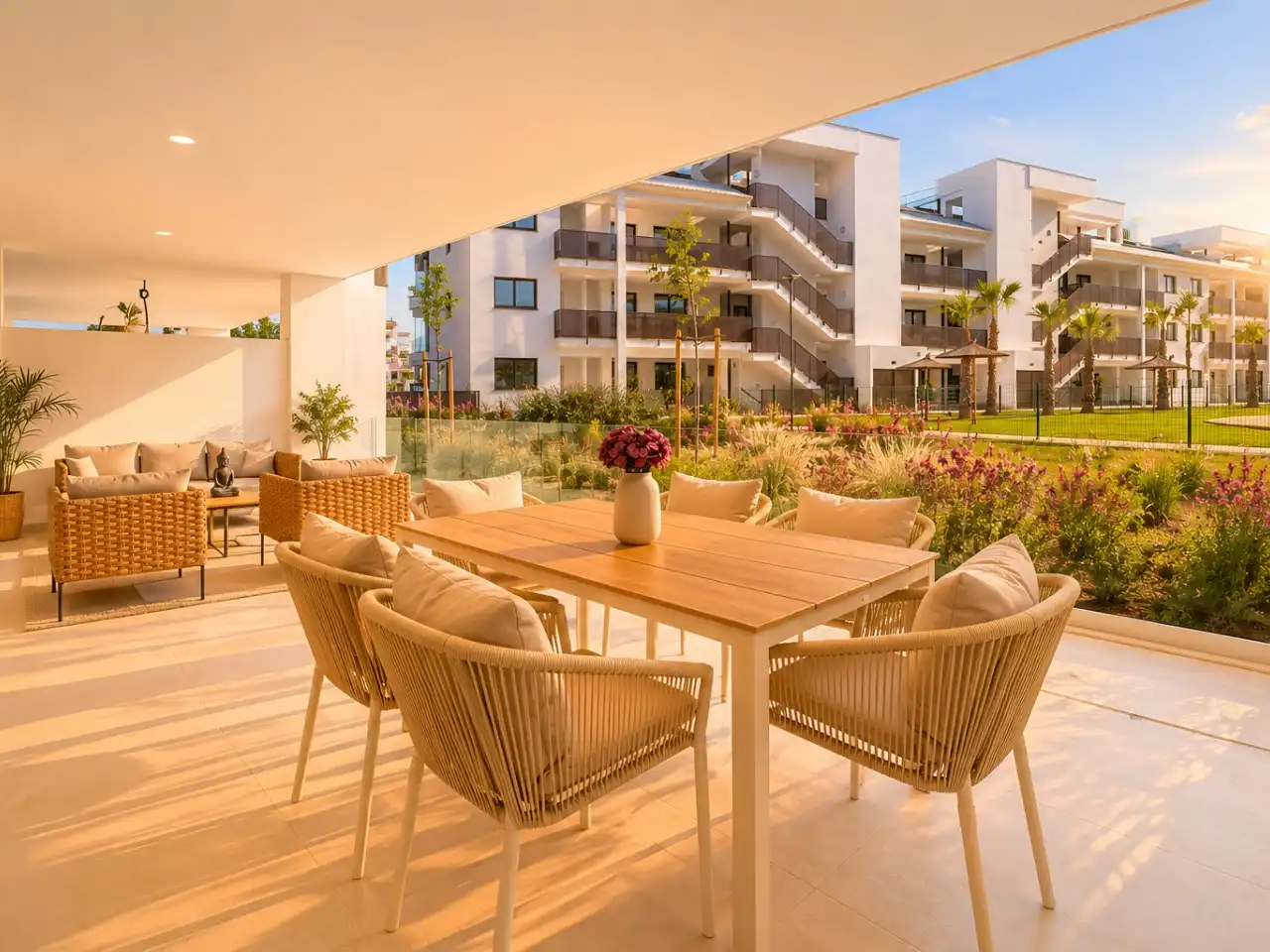 Piso de alquiler en Avenida Fuengirola, 2, Las Gaviotas - Carvajal Terraza de Piso de alquiler en Fuengirola con Aire acondicionado, Calefacción y Jardín privado