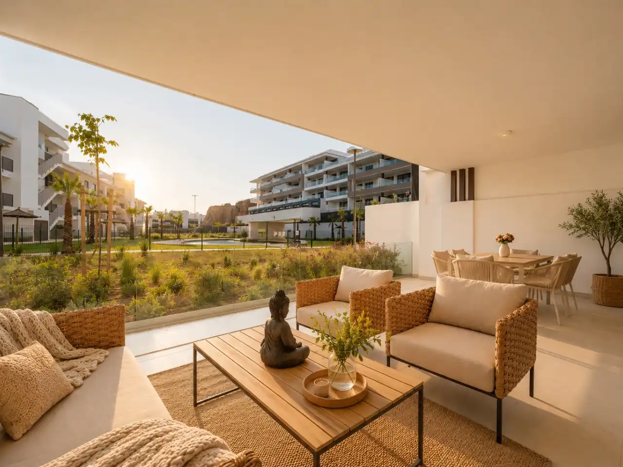 Terrassa de Pis de lloguer en Fuengirola amb Aire condicionat, Calefacció i Jardí privat