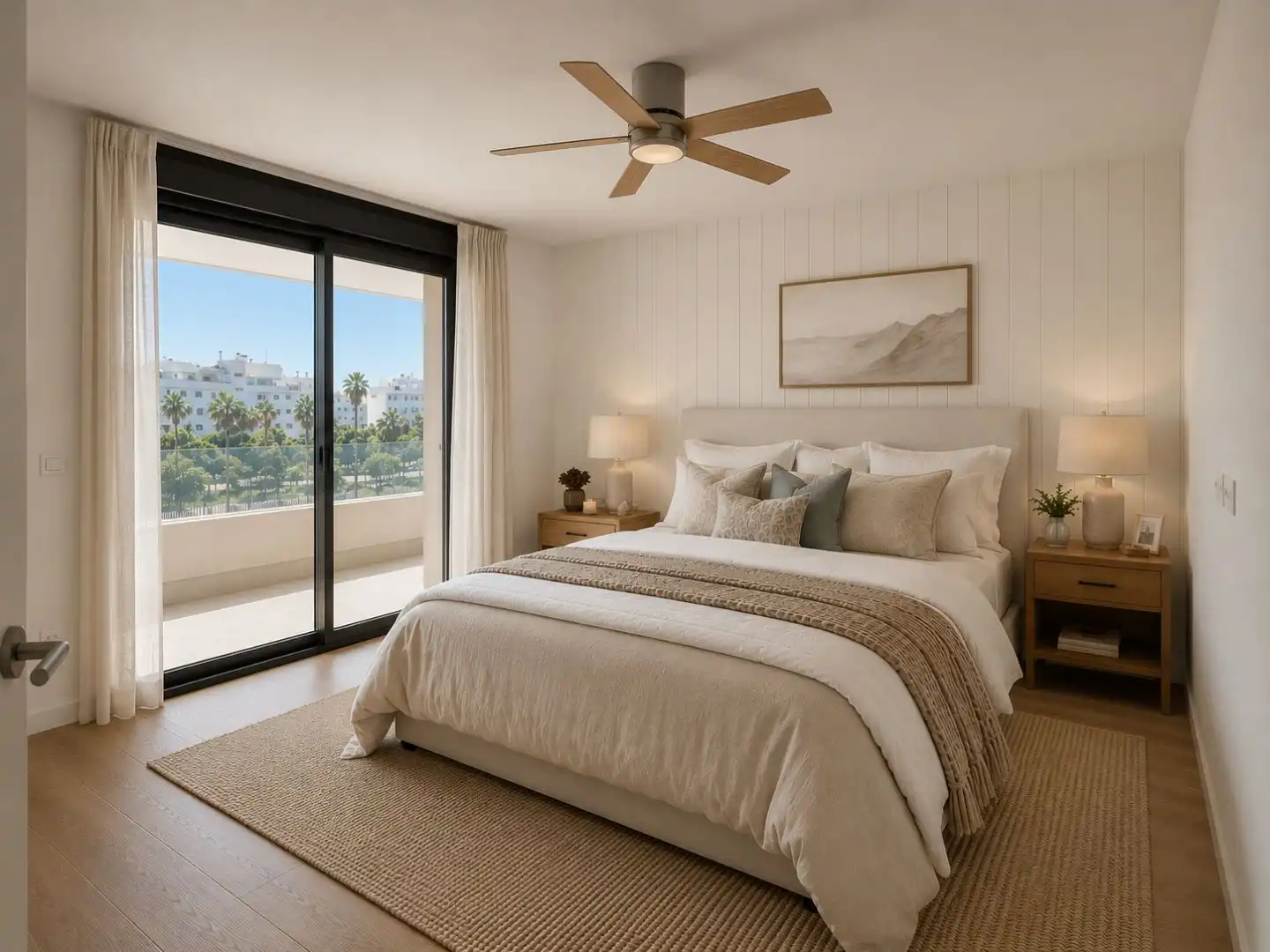 Schlafzimmer von Wohnung zur Miete in Torremolinos mit Klimaanlage, Heizung und Privatgarten