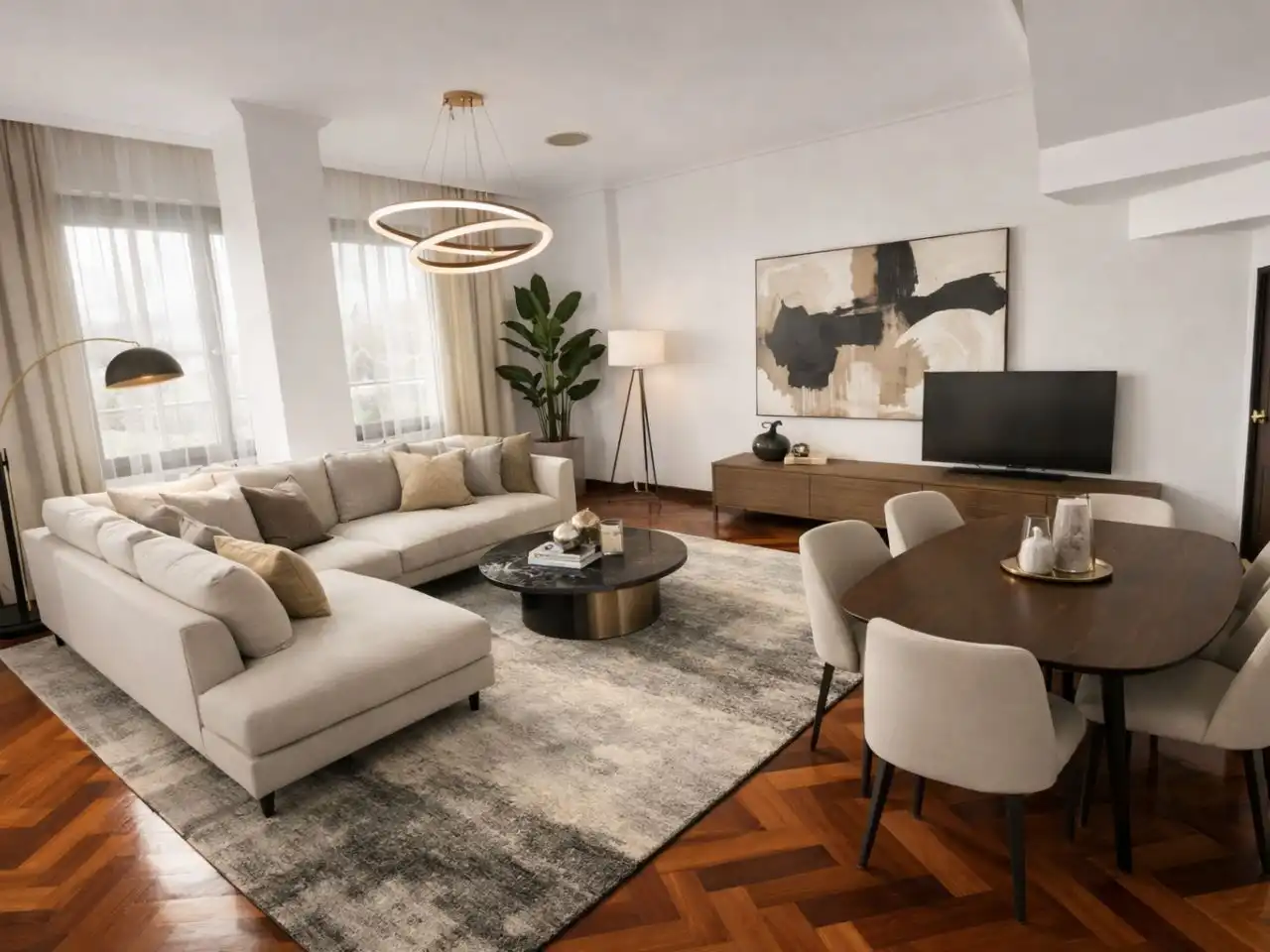 Piso en venta en Rúa Manuel Azaña, 12, Los Rosales Sala de estar de Piso en venta en A Coruña Capital con Calefacción, Parquet y Trastero