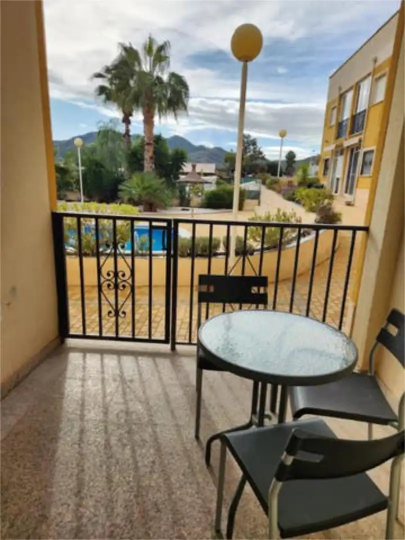 Terraza de Piso de alquiler en Mazarrón con Terraza, Piscina y Amueblado
