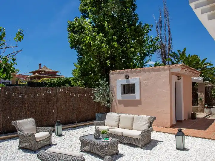 Terrassa de Casa o xalet en venda en Manilva amb Aire condicionat, Terrassa i Piscina