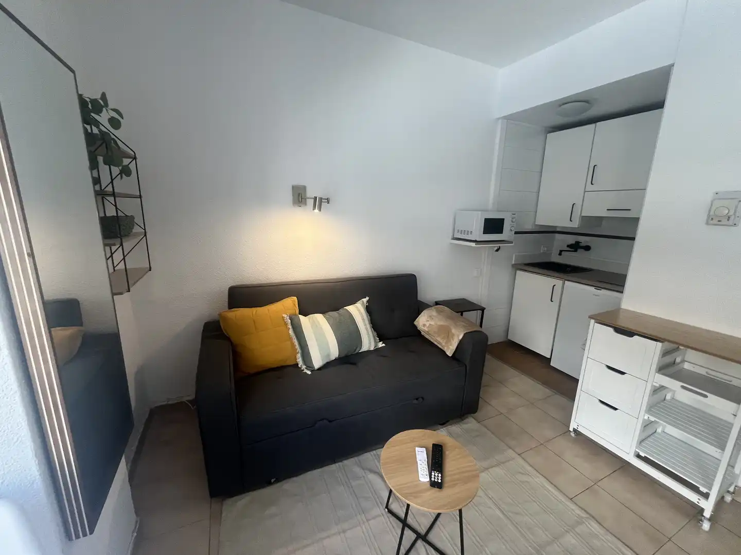 Sala de estar de Estudio de alquiler en Sevilla con Aire acondicionado, Calefacción y Amueblado