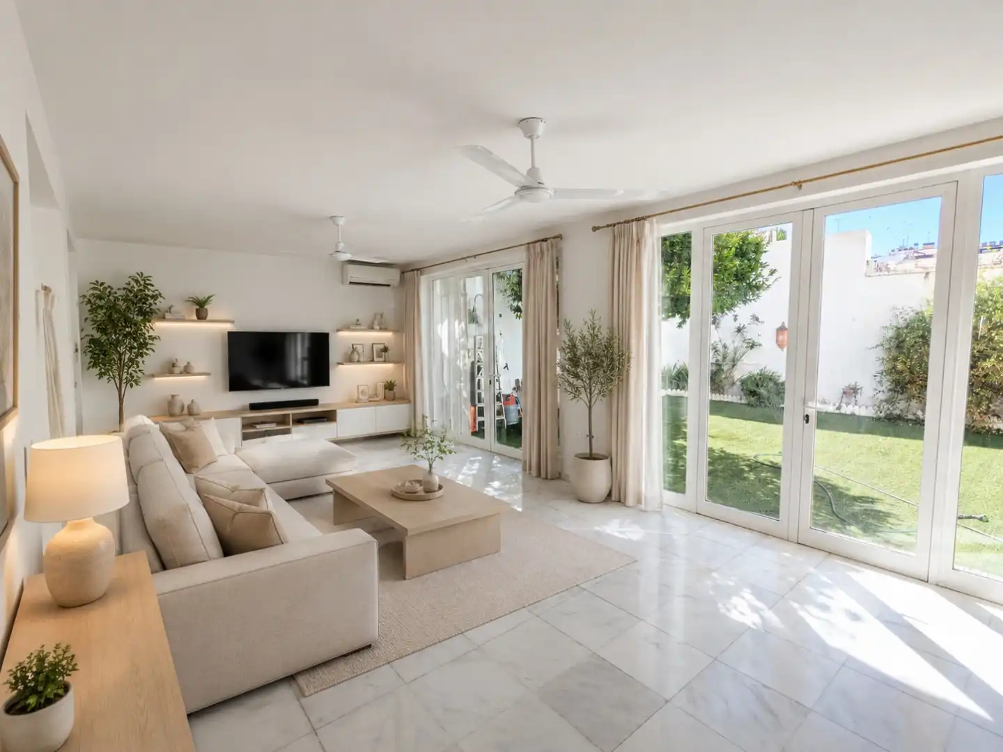 Sala d'estar de Casa o xalet en venda en Sevilla amb Aire condicionat, Jardí privat i Parquet