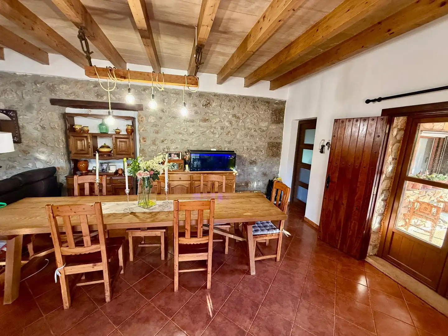 Comedor de Finca rústica en venta en Lloseta con Aire acondicionado, Terraza y Piscina
