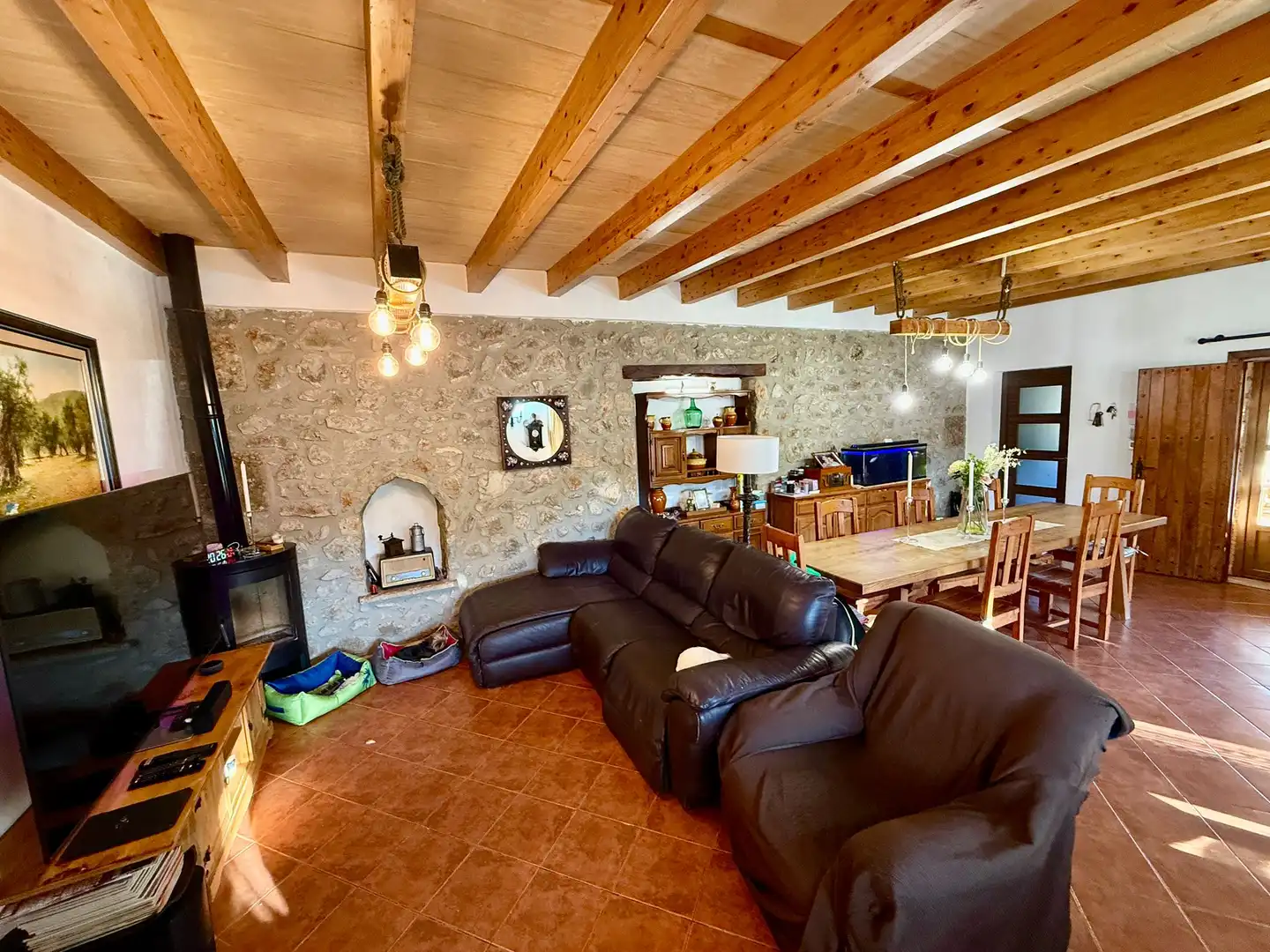 Sala de estar de Finca rústica en venta en Lloseta con Aire acondicionado, Terraza y Piscina