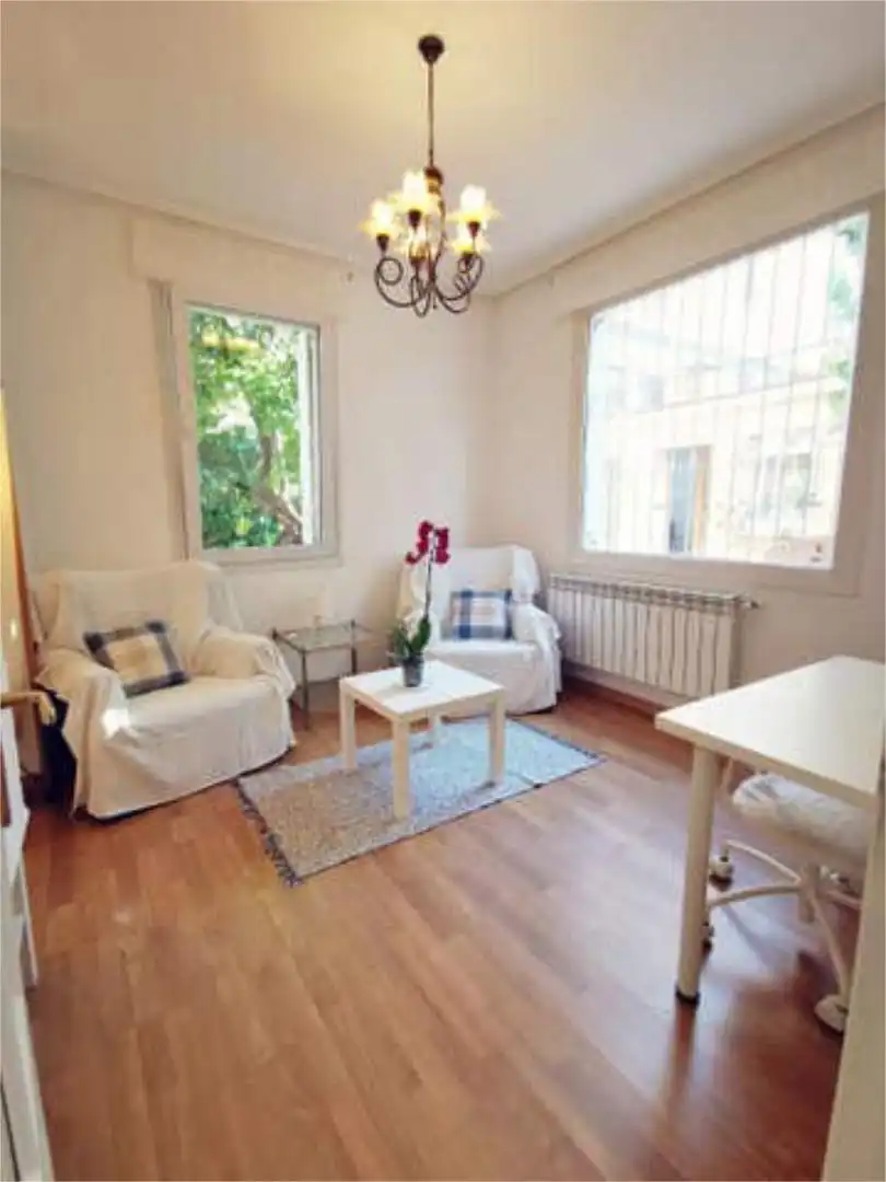 Apartamento de alquiler en Nueva España Sala de estar de Apartamento de alquiler en Madrid con Jardín privado