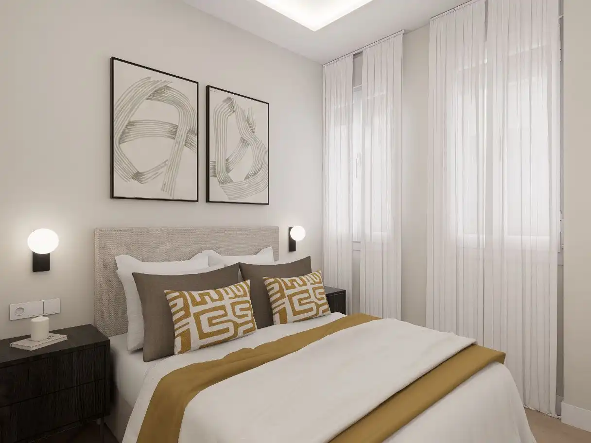 Bedroom of Flat for sale in  Madrid Capital  with Air Conditioner