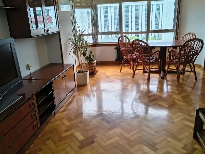 Sala d'estar de Pis de lloguer en A Coruña Capital  amb Calefacció, Parquet i Moblat