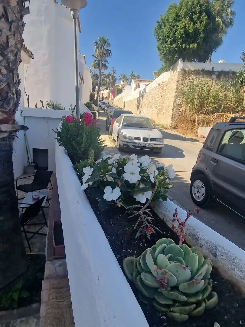 Einfamilien-Reihenhaus zur Miete in Calle Sierra Nevada, 9, Torremuelle Außenansicht von Einfamilien-Reihenhaus zur Miete in Benalmádena mit Heizung, Terrasse und Schwimmbad