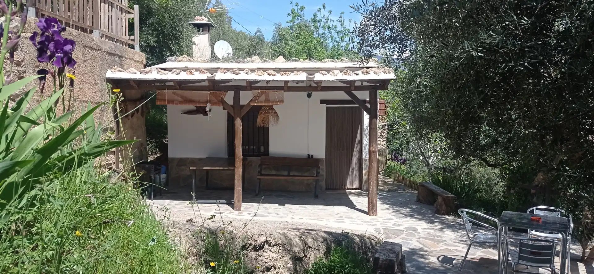 Terraza de Finca rústica de alquiler en Alpujarra de la Sierra con Calefacción, Jardín privado y Terraza