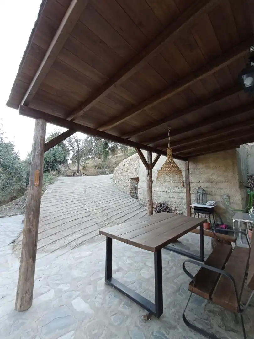 Terraza de Finca rústica de alquiler en Alpujarra de la Sierra con Calefacción, Jardín privado y Terraza