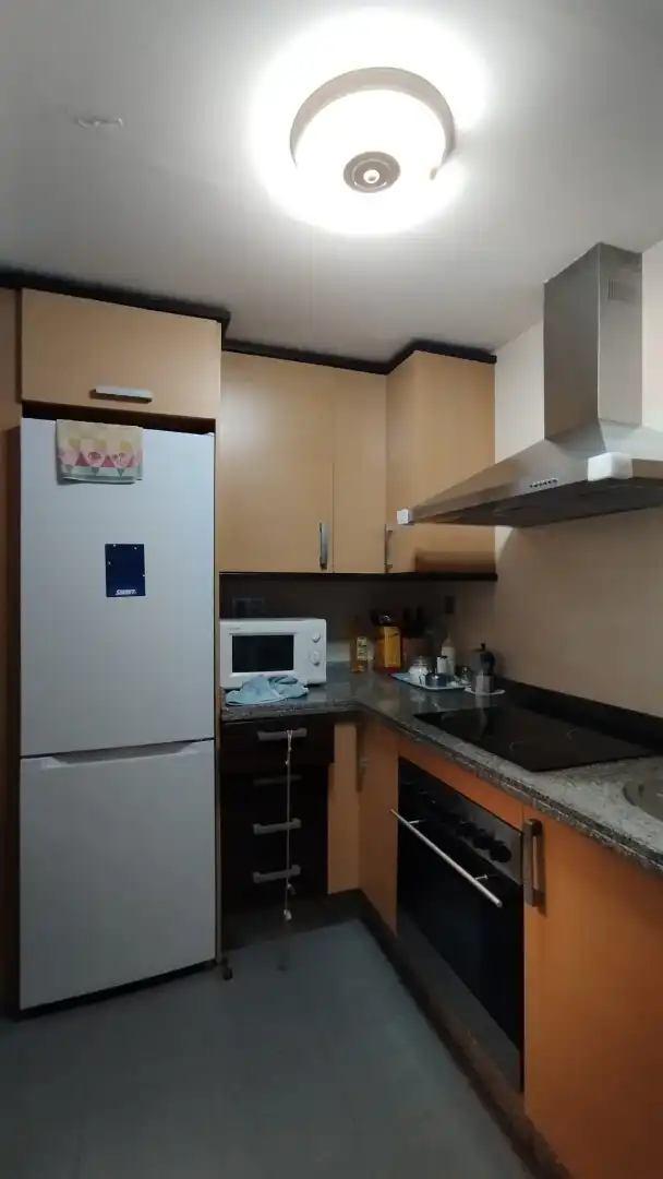 Apartament de lloguer a Avenida Ciudad de Cádiz, 1, El Sabinar – Urbanizaciones – Las Marinas – Playa Serena Cuina de Apartament de lloguer en Roquetas de Mar amb Aire condicionat, Calefacció i Jardí privat