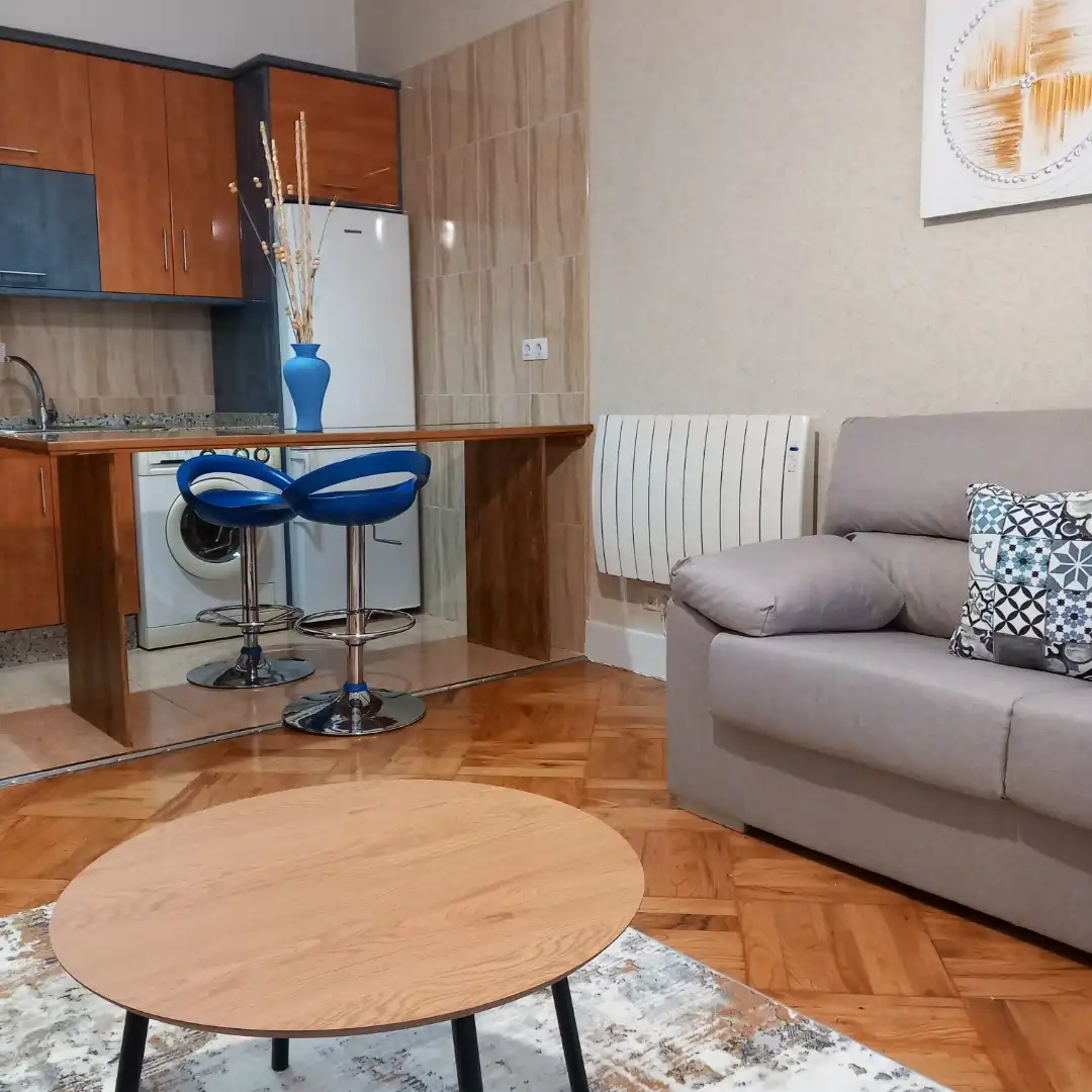 Sala de estar de Estudio de alquiler en Lugo con Calefacción, Parquet y Amueblado