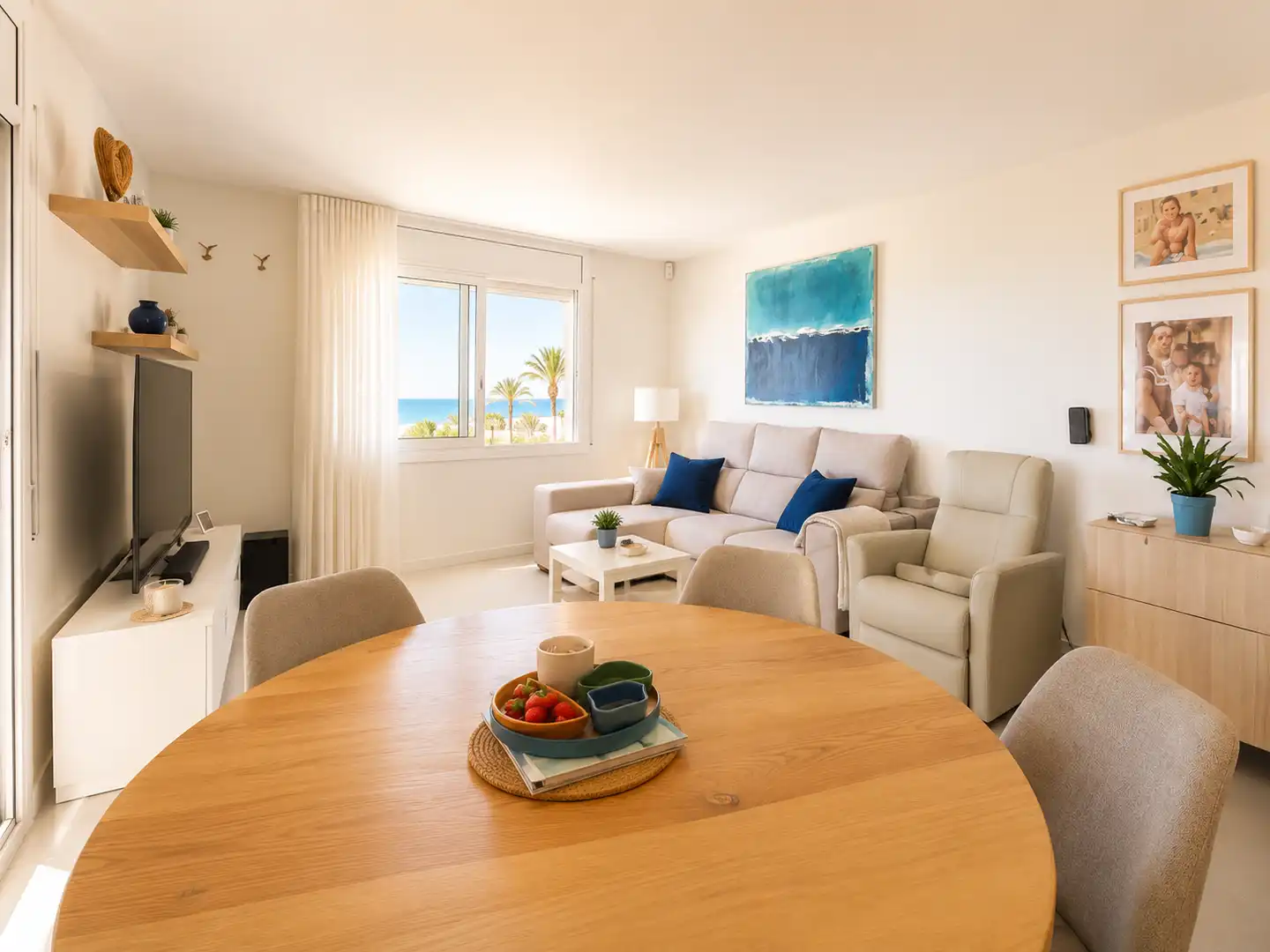 Piso en venta en Passeig Marítim de Sant Joan de Déu, 282, Segur Platja Sala de estar de Piso en venta en Calafell con Aire acondicionado, Terraza y Piscina