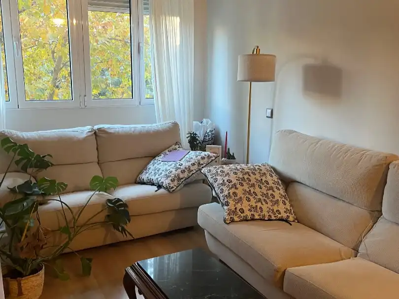 Wohnzimmer von Wohnung zur Miete in Madrid mit Heizung, Parkett und Möbliert