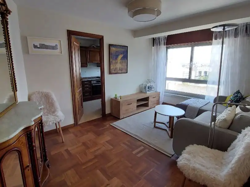 Sala de estar de Piso de alquiler en A Coruña Capital  con Calefacción, Parquet y Amueblado