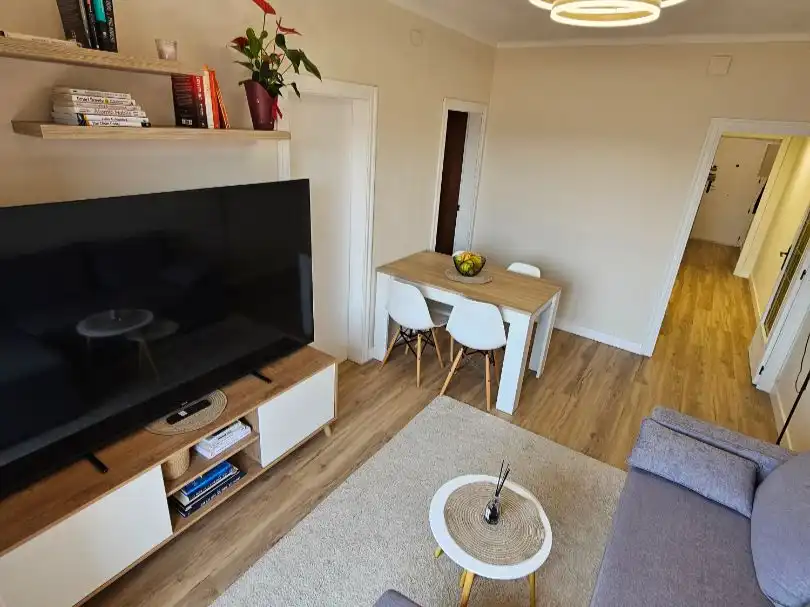 Sala de estar de Piso para compartir en Barcelona con Parquet, Terraza y Amueblado