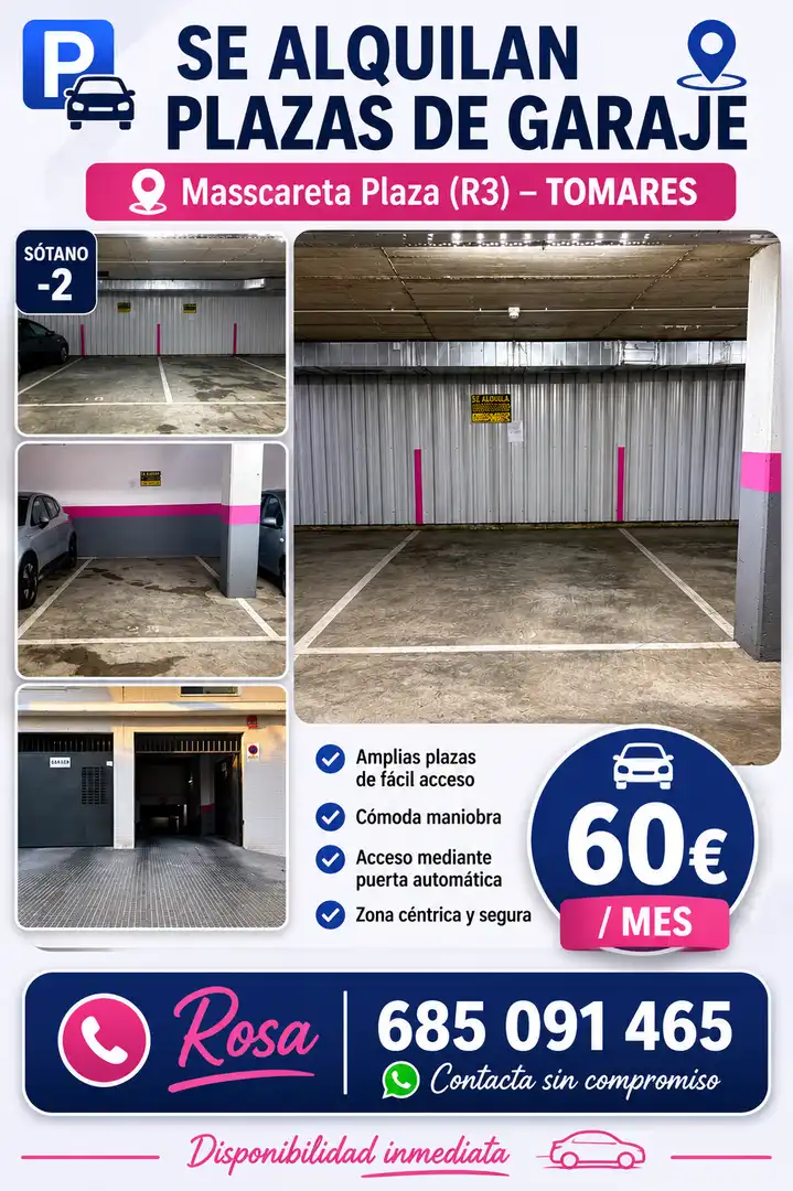 Parking de Garaje de alquiler en Tomares