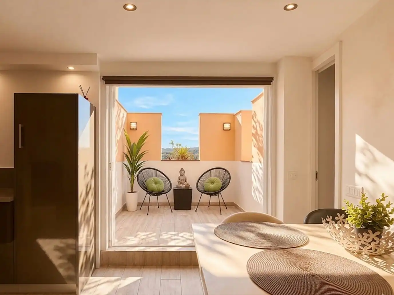 Terrasse von Wohnung zum Verkauf in Sitges mit Klimaanlage, Terrasse und Schwimmbad