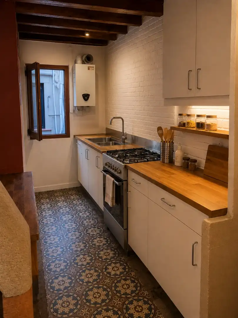 Kitchen of Flat for sale in  Barcelona Capital  with Terrace and Balcony