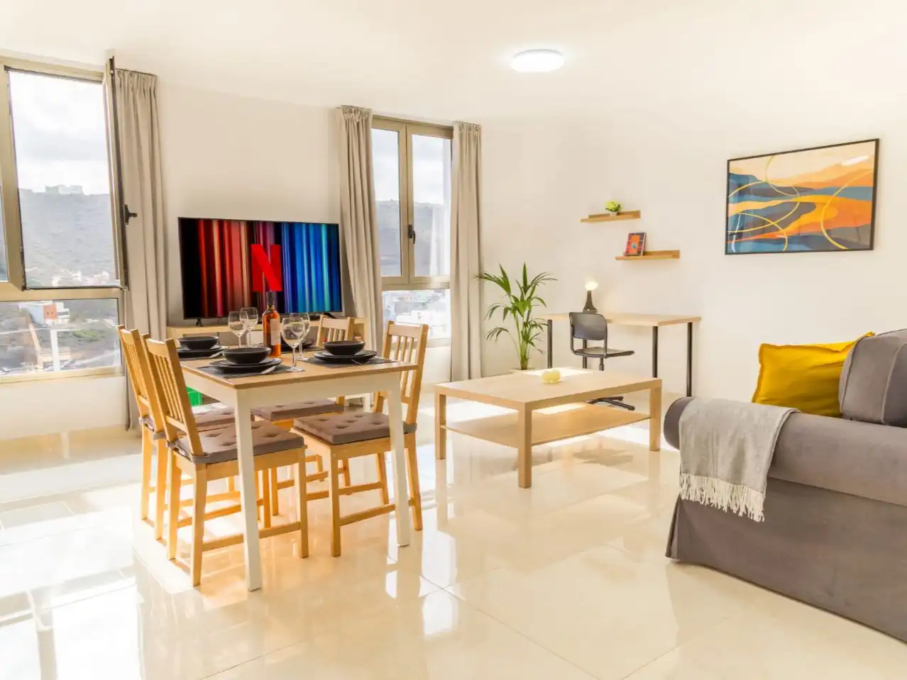 Living room of Flat for rent in Las Palmas de Gran Canaria  with Furnished and Video intercom