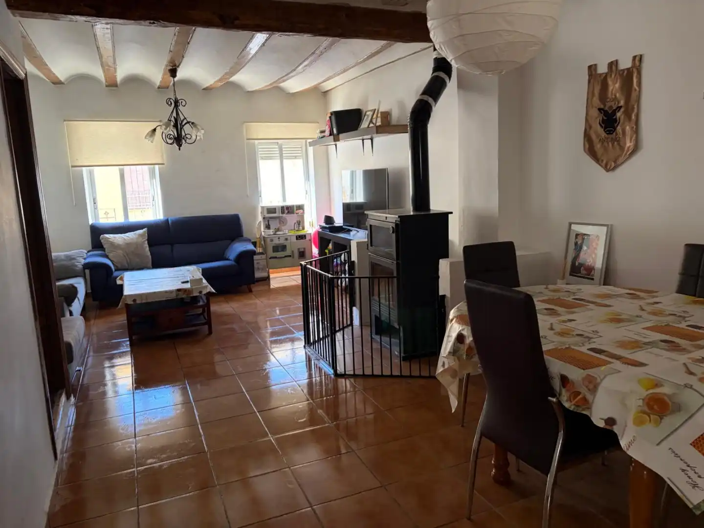Sala de estar de Casa adosada en venta en Requena con Terraza