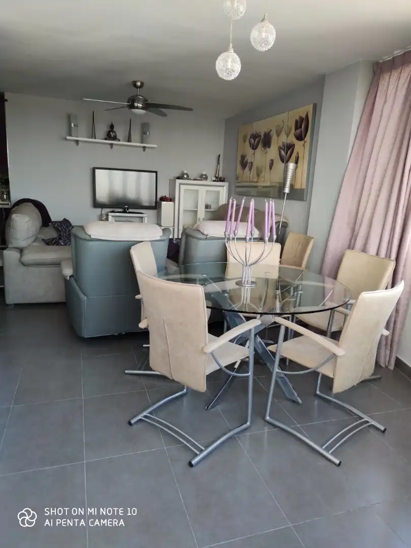 Flat for rent in Lugar Puerto Real, 39, La Carihuela - Los Nidos Dining room of Flat for rent in Torremolinos with Air Conditioner, Heating and Private garden