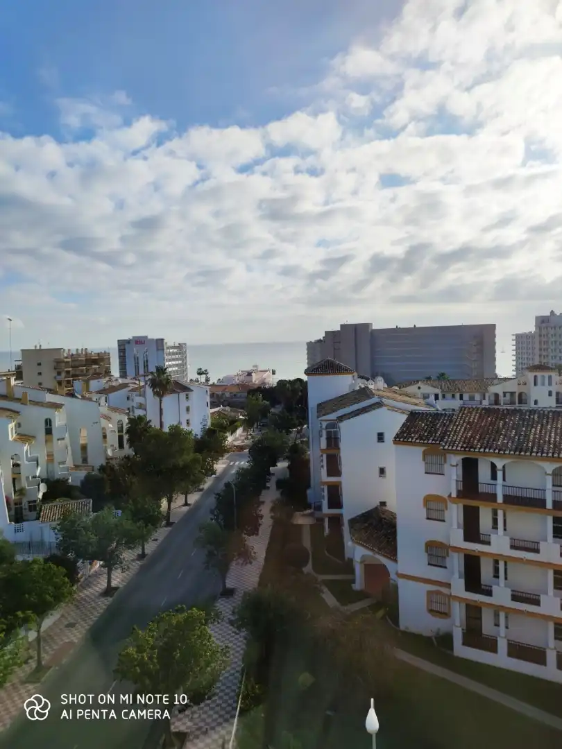 Flat for rent in Lugar Puerto Real, 39, La Carihuela - Los Nidos Exterior view of Flat for rent in Torremolinos with Air Conditioner, Heating and Private garden