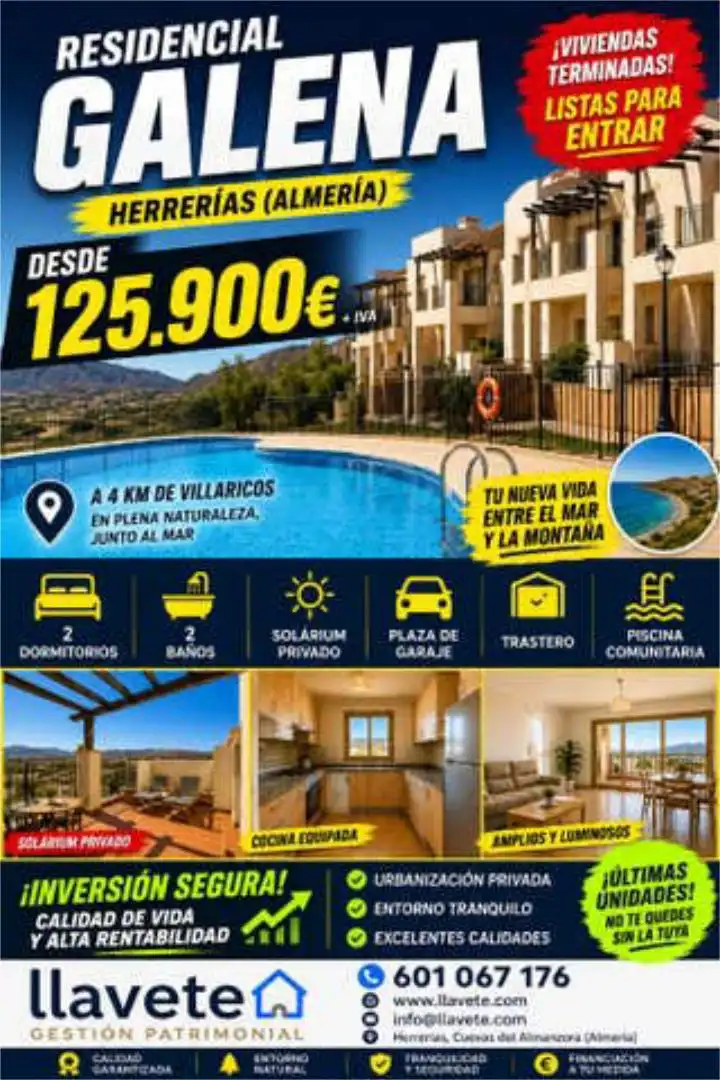 Piso en venta en Villaricos Vista exterior de Piso en venta en Cuevas del Almanzora con Terraza y Piscina