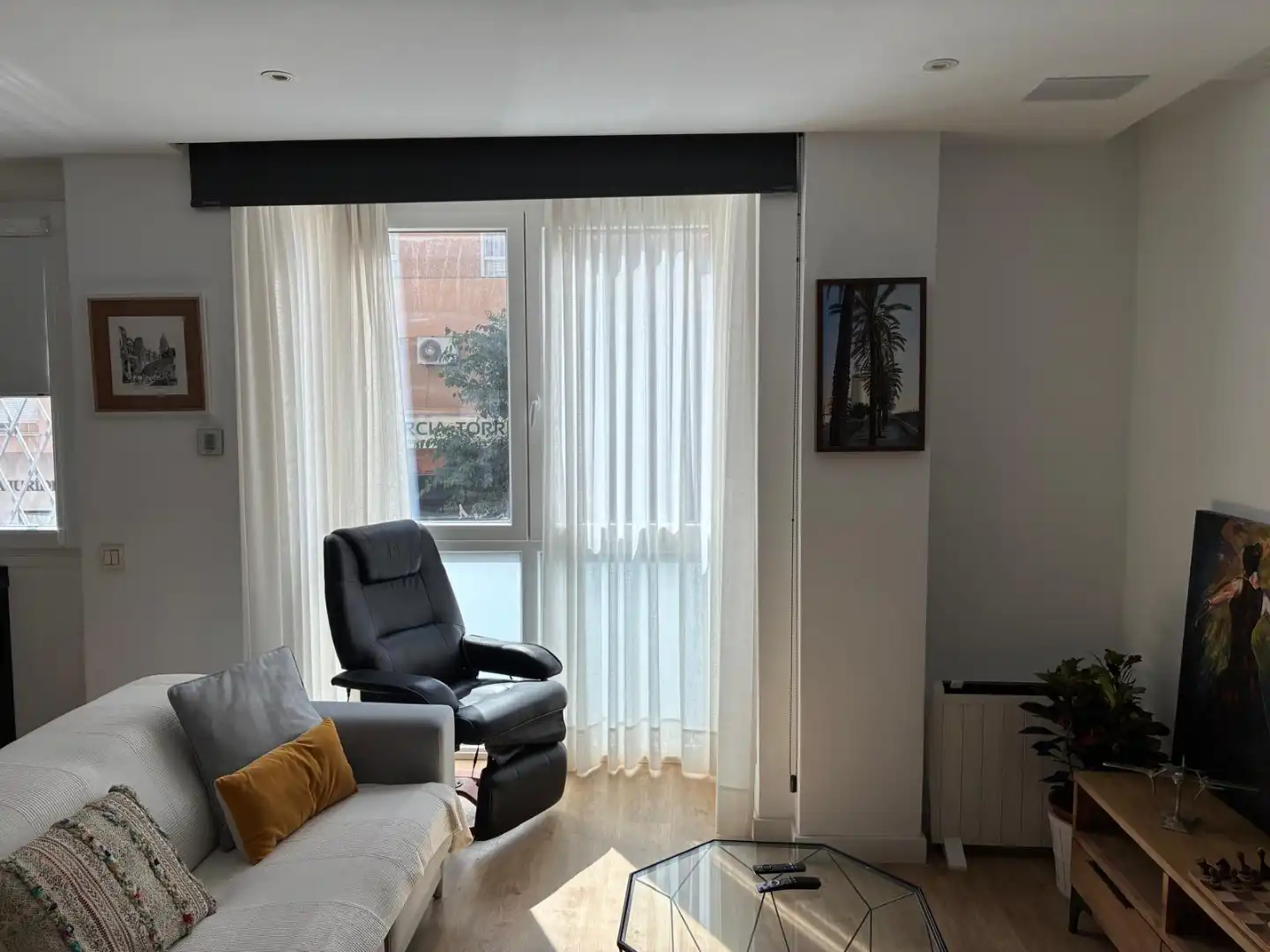 Wohnzimmer von Wohnung zur Miete in Málaga Capital mit Klimaanlage und Balkon